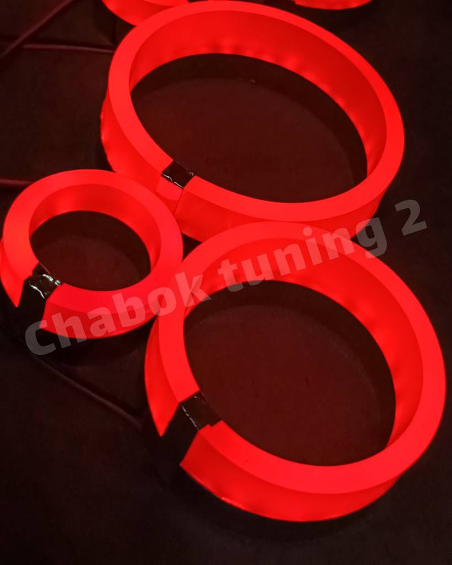 نئون سه بعدی دوبل مات قرمز