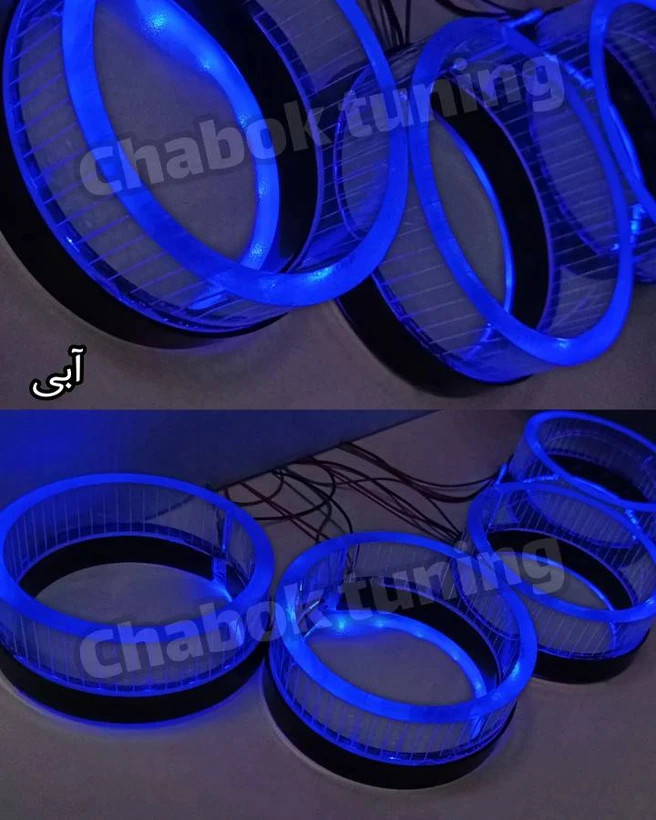 گلس سه بعدی شفاف دوبل آبی پررنگ