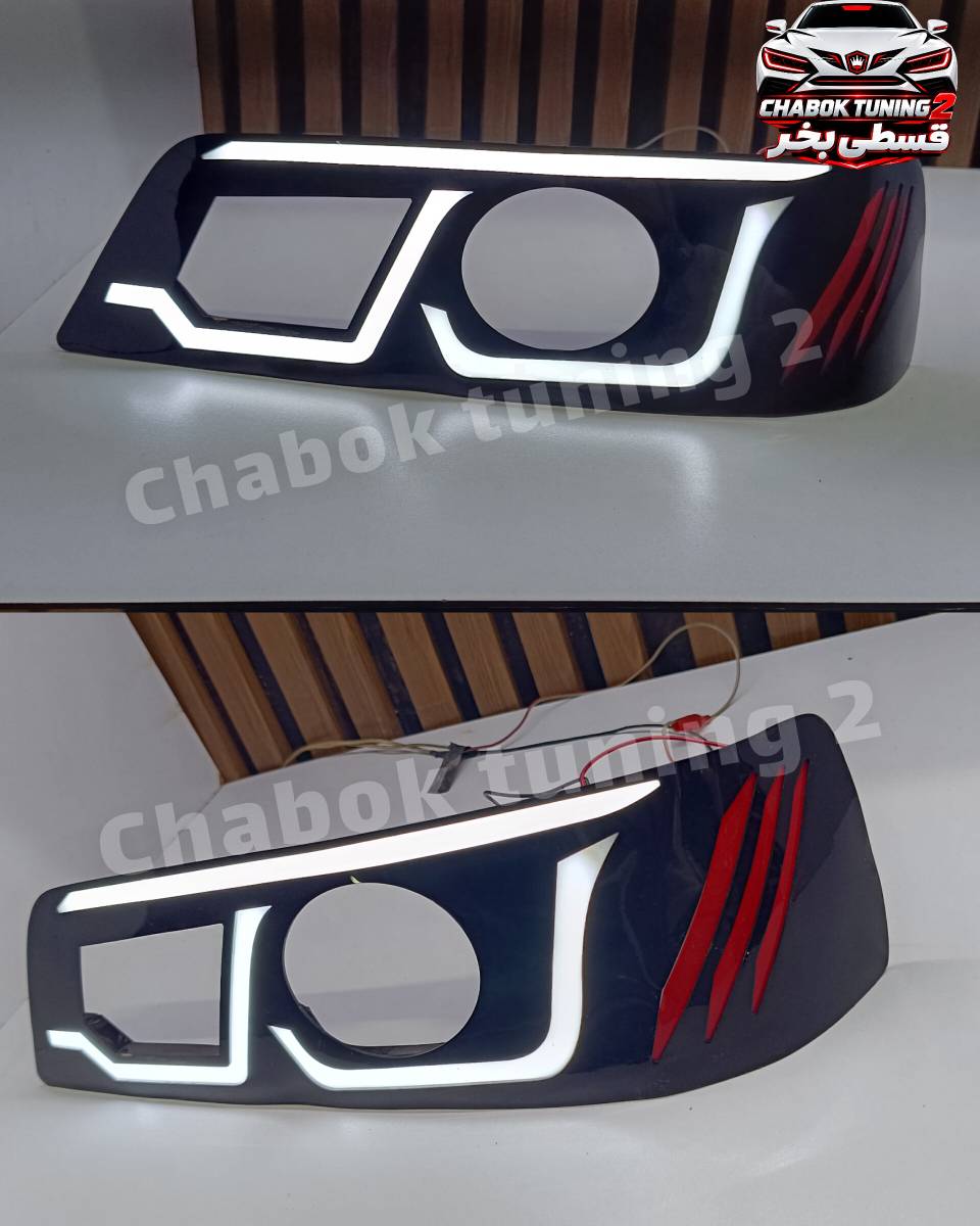 نئون پلکسی پژو 405 slx طرح I8 با ابرو تمام سفید(یک جفت)