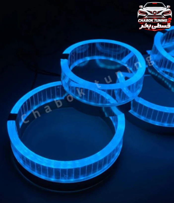 حلقه نئون سه بعدی دوبل رنگ آیس بلو( 4 عدد)